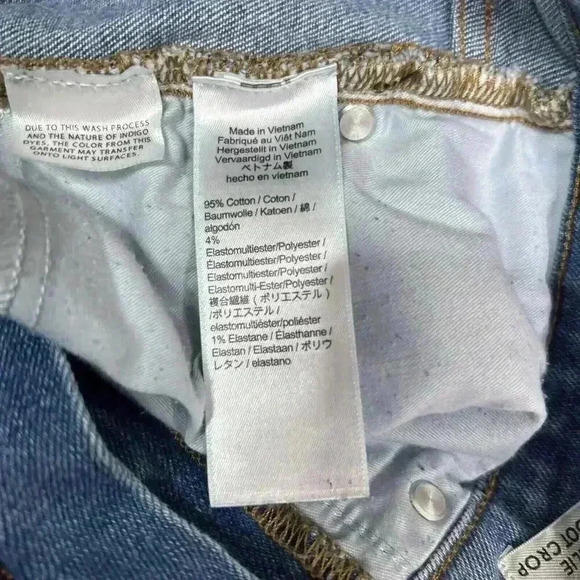 J Crew Demi Boot Cut Jeans Sz 25 Billie Crop Exposed Button Fly Raw Hem - Picture 8 of 10